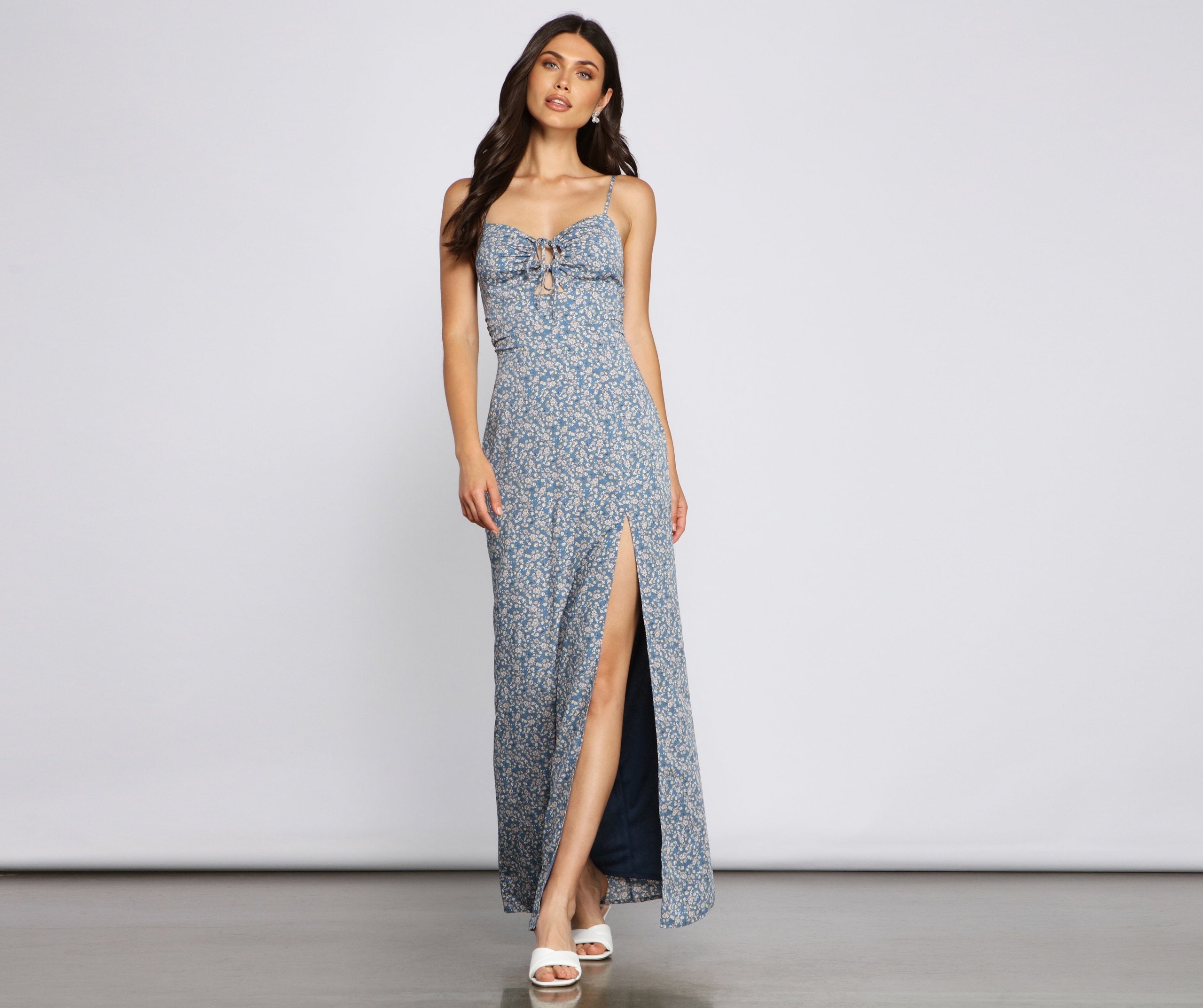 Floral Dreams High-Slit Maxi Dress - Lady Occasions