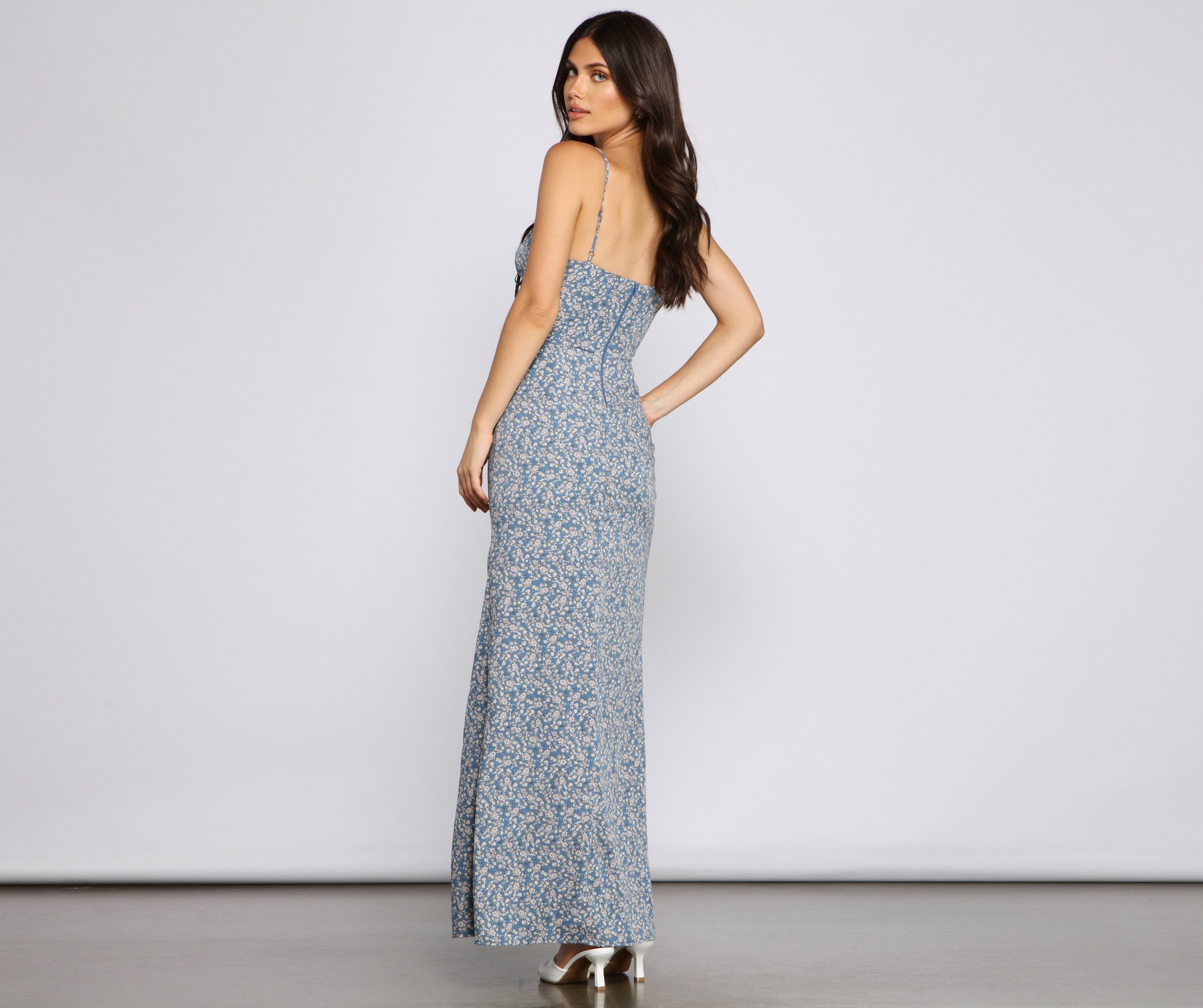 Floral Dreams High-Slit Maxi Dress - Lady Occasions