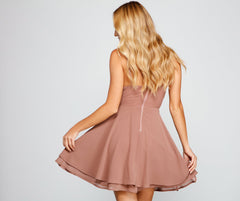 Flutter Away Layered Skater Dress - Lady Occasions