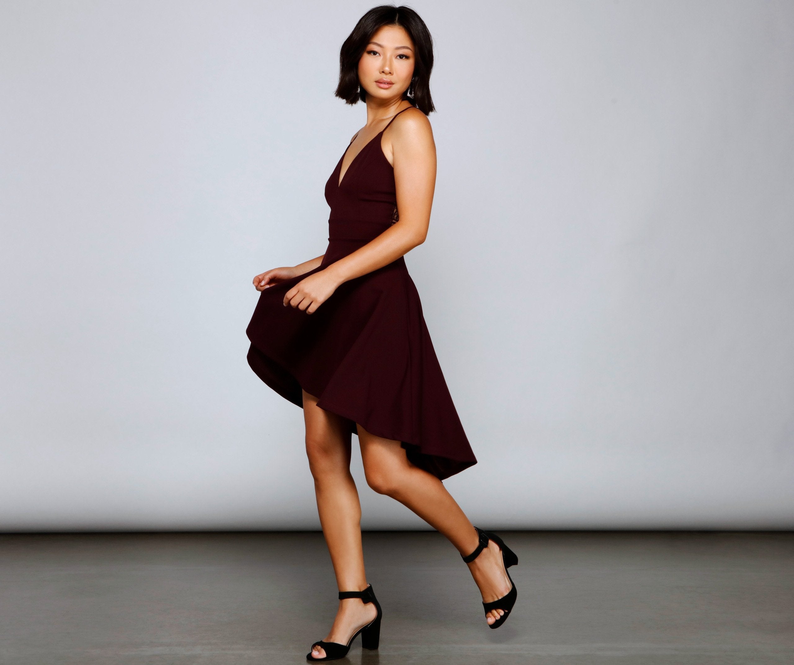 Go With The Flow High-Low Crepe Dress - Lady Occasions