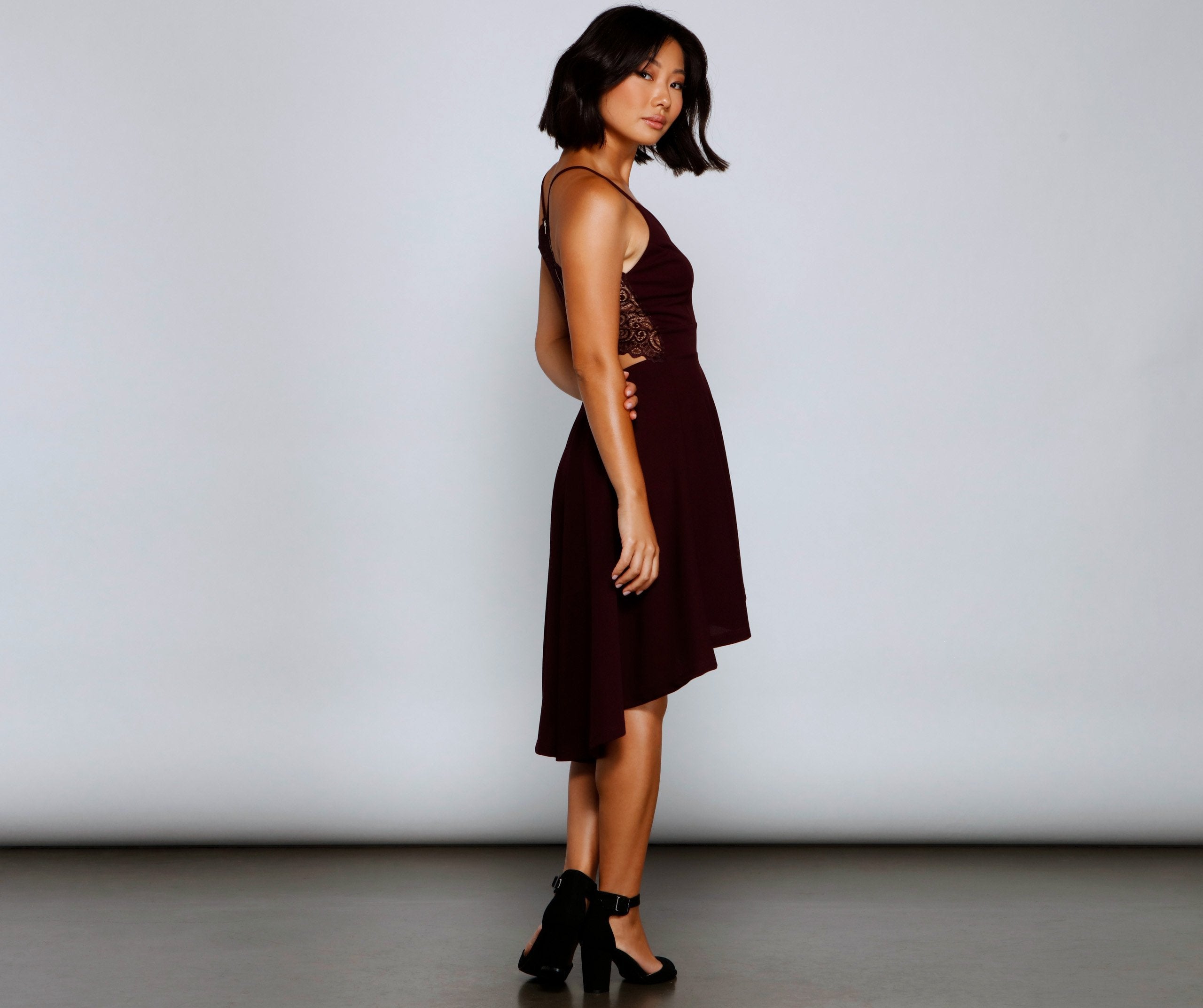 Go With The Flow High-Low Crepe Dress - Lady Occasions
