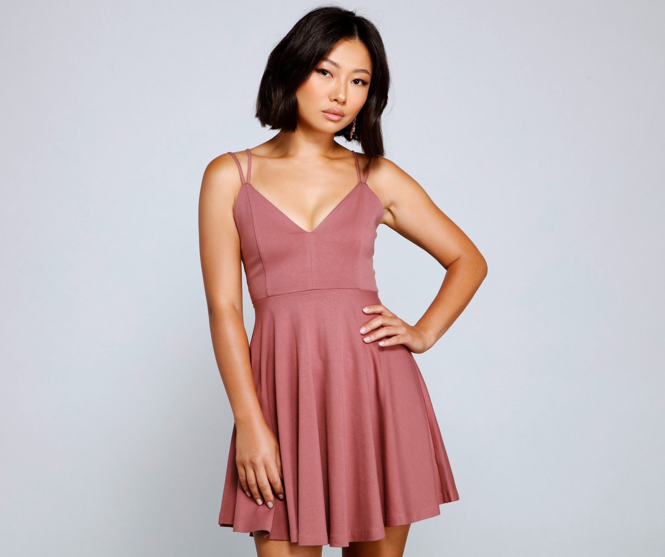 Flirty And Frilly Pleated Skater Dress - Lady Occasions