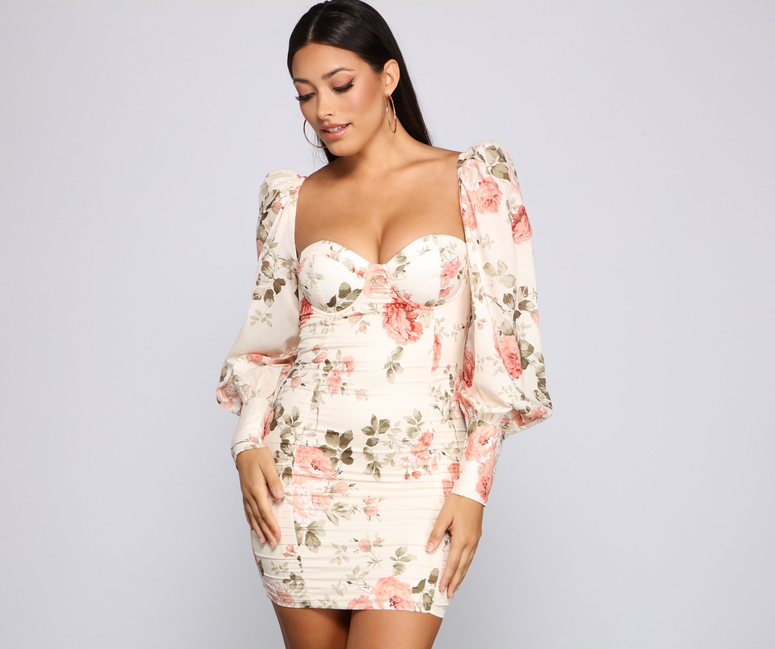 Floral Bloom Chiffon Mini Dress - Lady Occasions