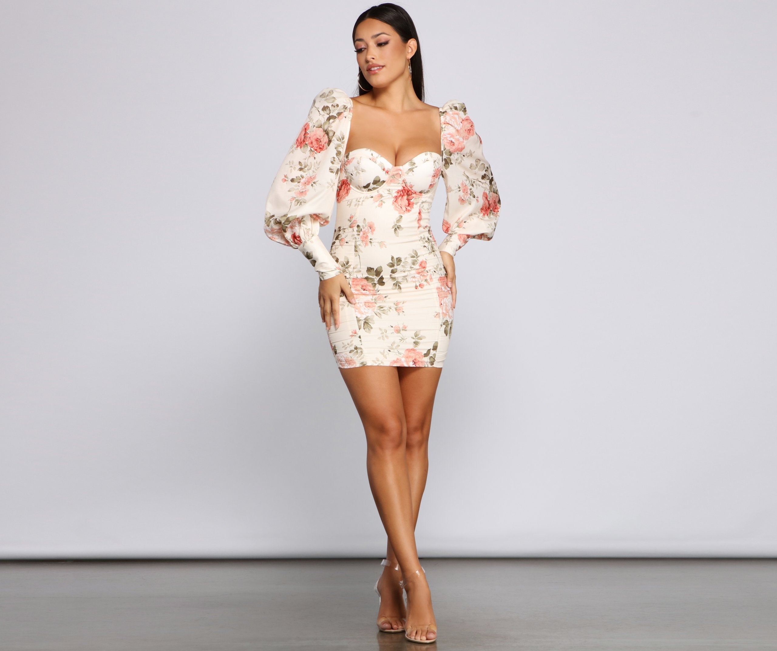 Floral Bloom Chiffon Mini Dress - Lady Occasions