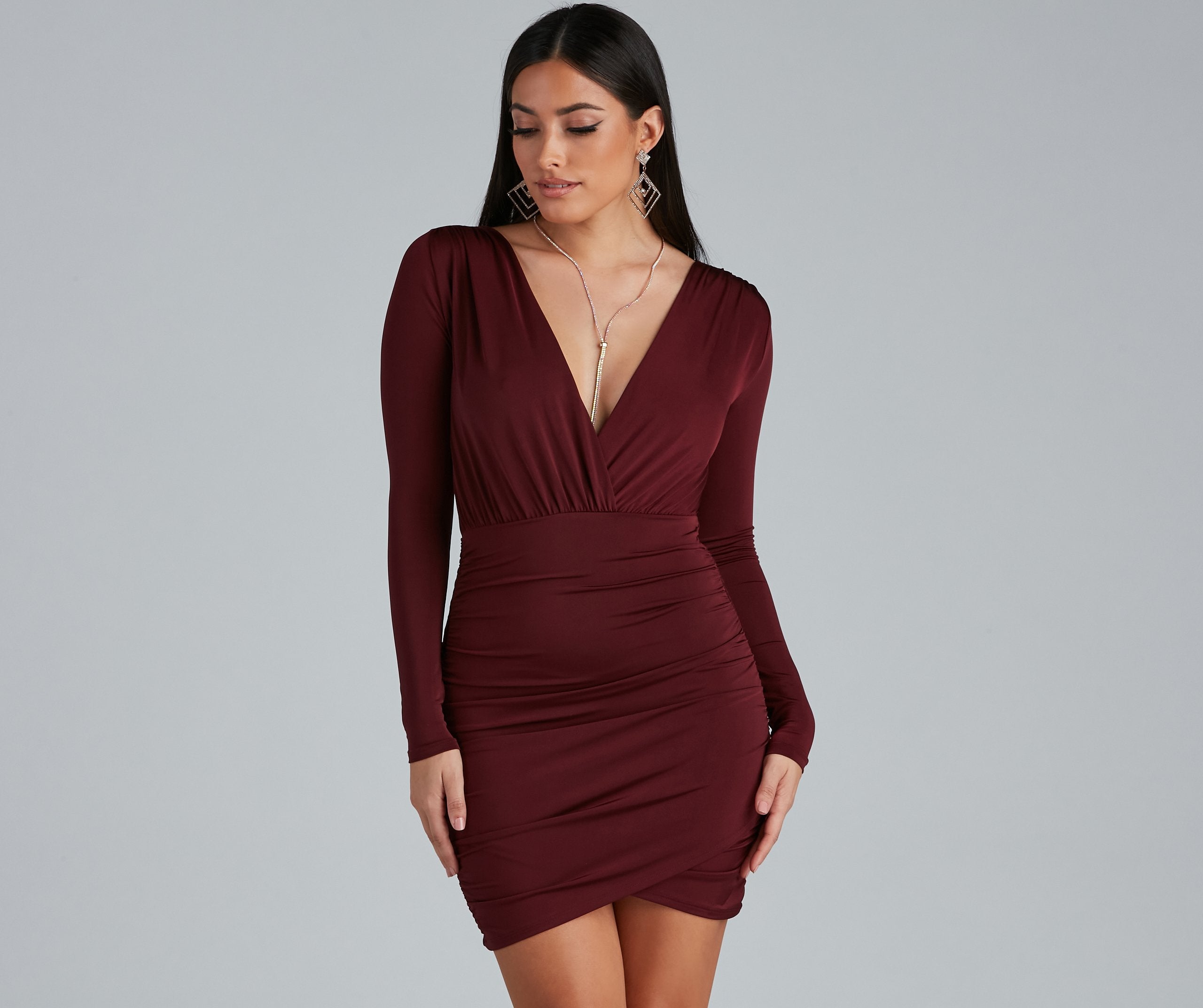 Elevated Basic Ruched Mini Dress - Lady Occasions