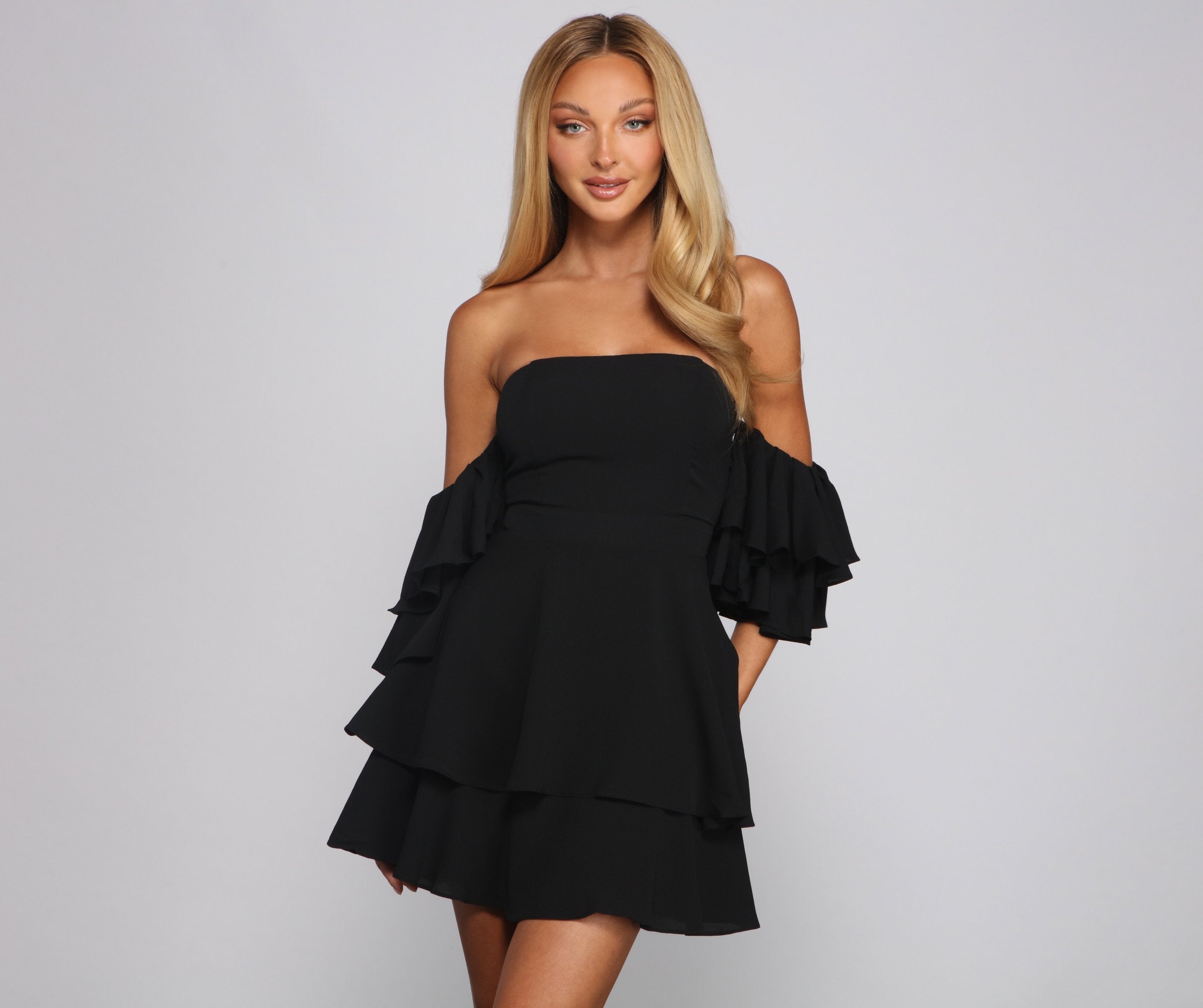 Ravishing Ruffles A-Line Mini Dress - Lady Occasions