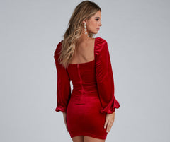 Chic Glamour Velvet Mini Dress - Lady Occasions