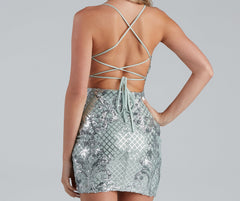 Makin' Magic Damask Sequin Mini Dress - Lady Occasions