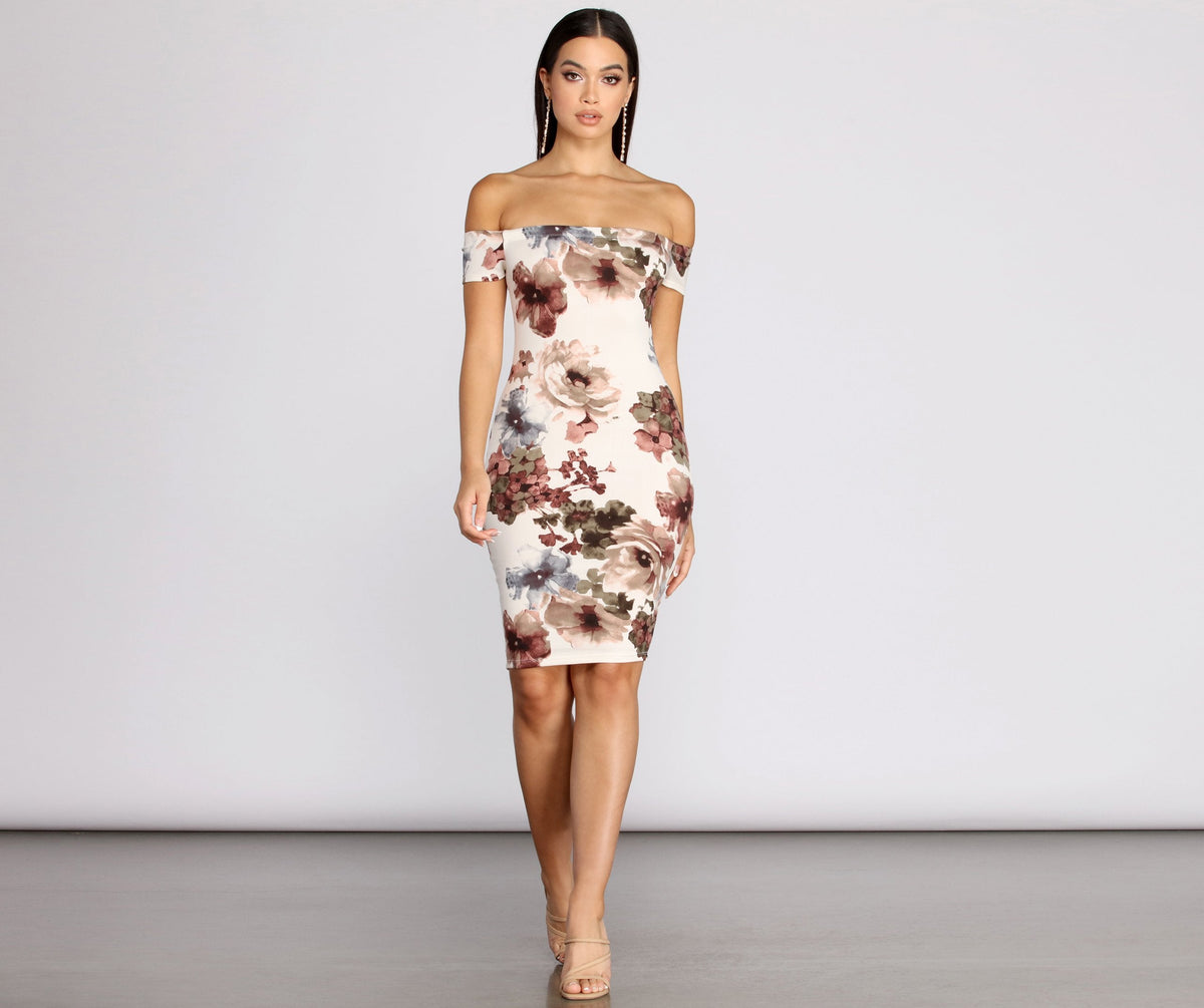 Painted In Florals Midi Dress - Lady Occasions