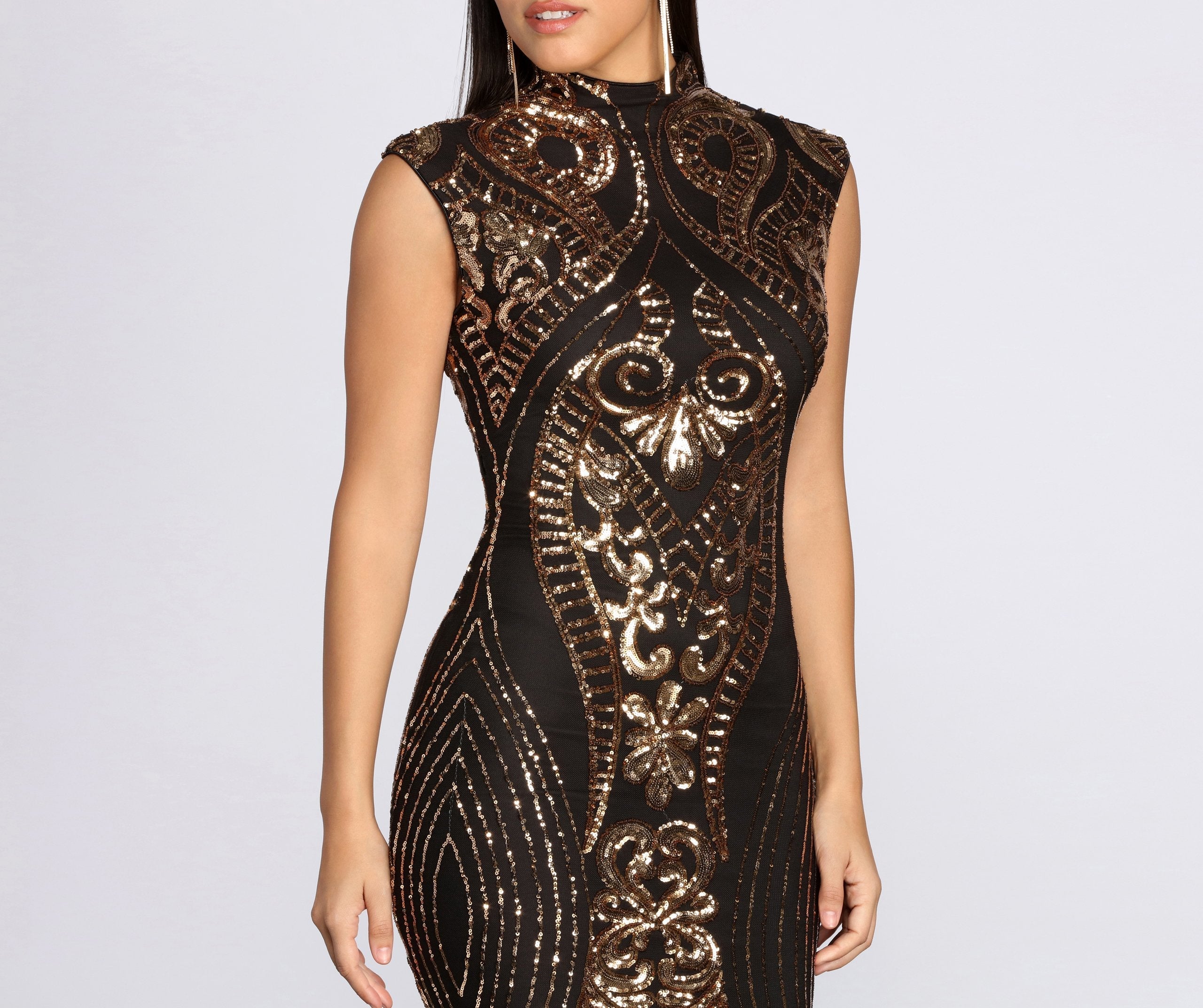 Sequin Diva Midi Dress - Lady Occasions