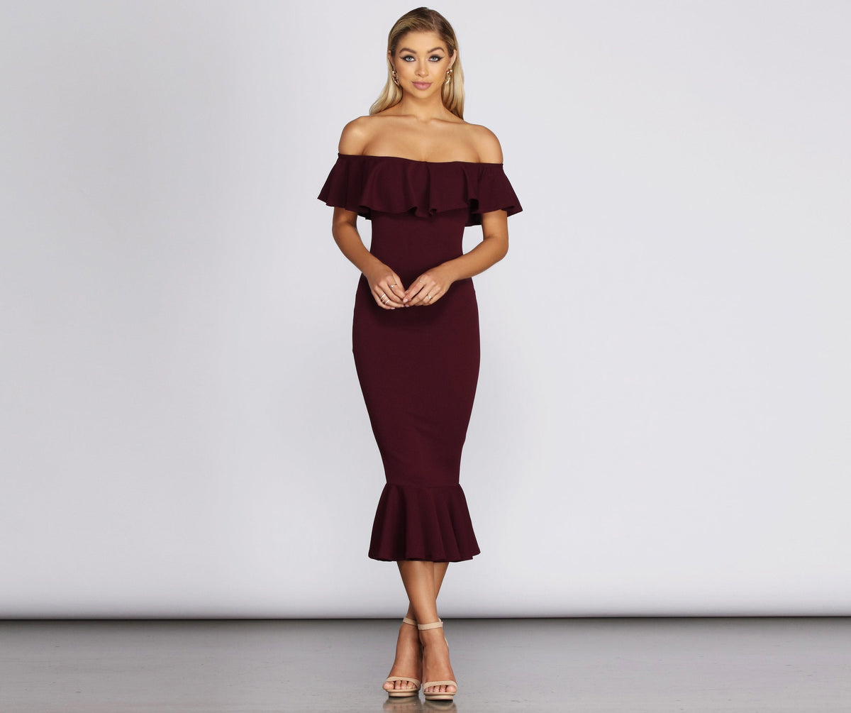 Ready And Ruffled Midi Dress - Lady Occasions