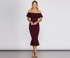 Ready And Ruffled Midi Dress - Lady Occasions