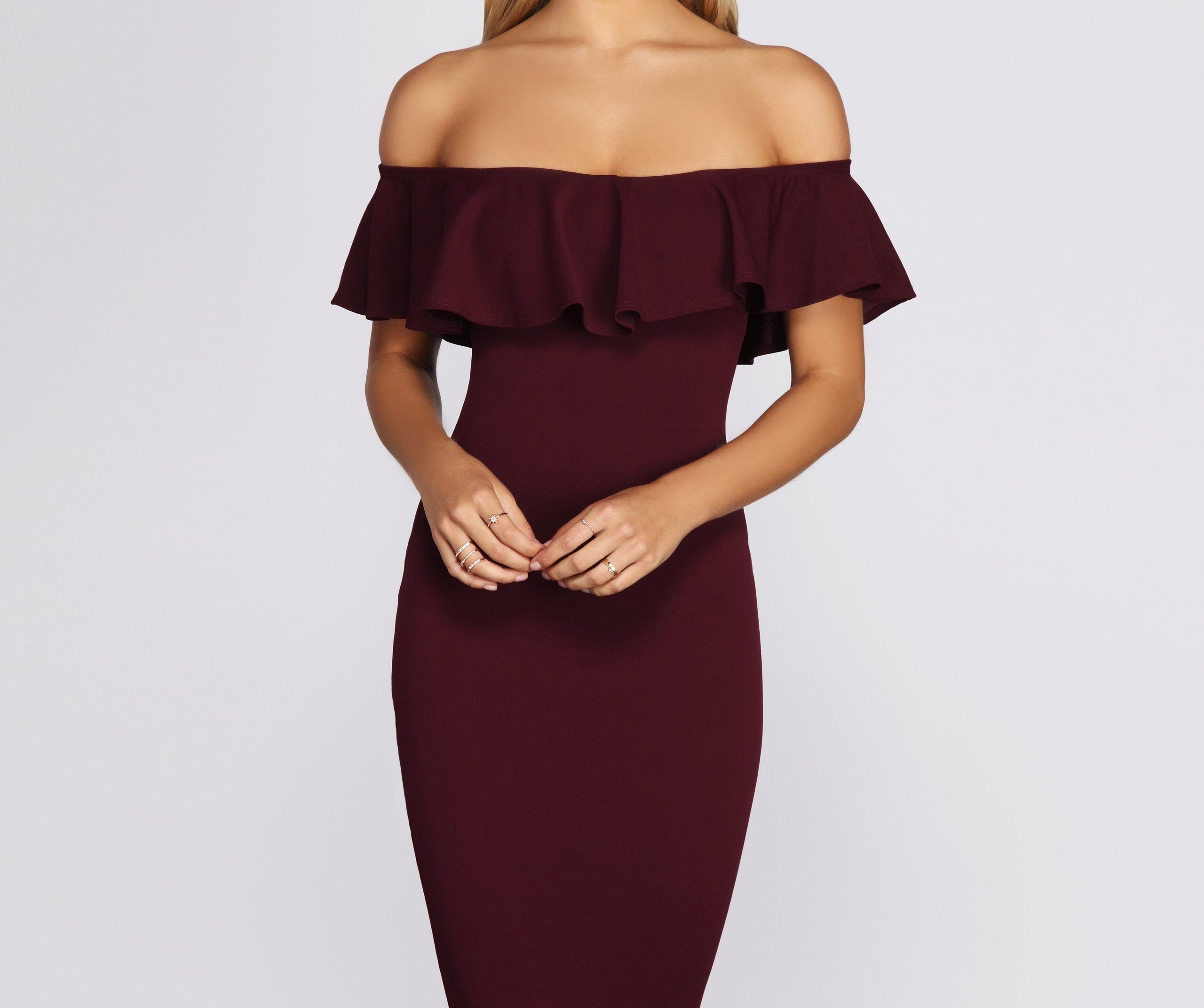 Ready And Ruffled Midi Dress - Lady Occasions