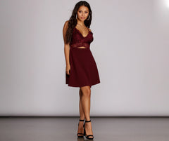 Lavish In Lace Skater Dress - Lady Occasions