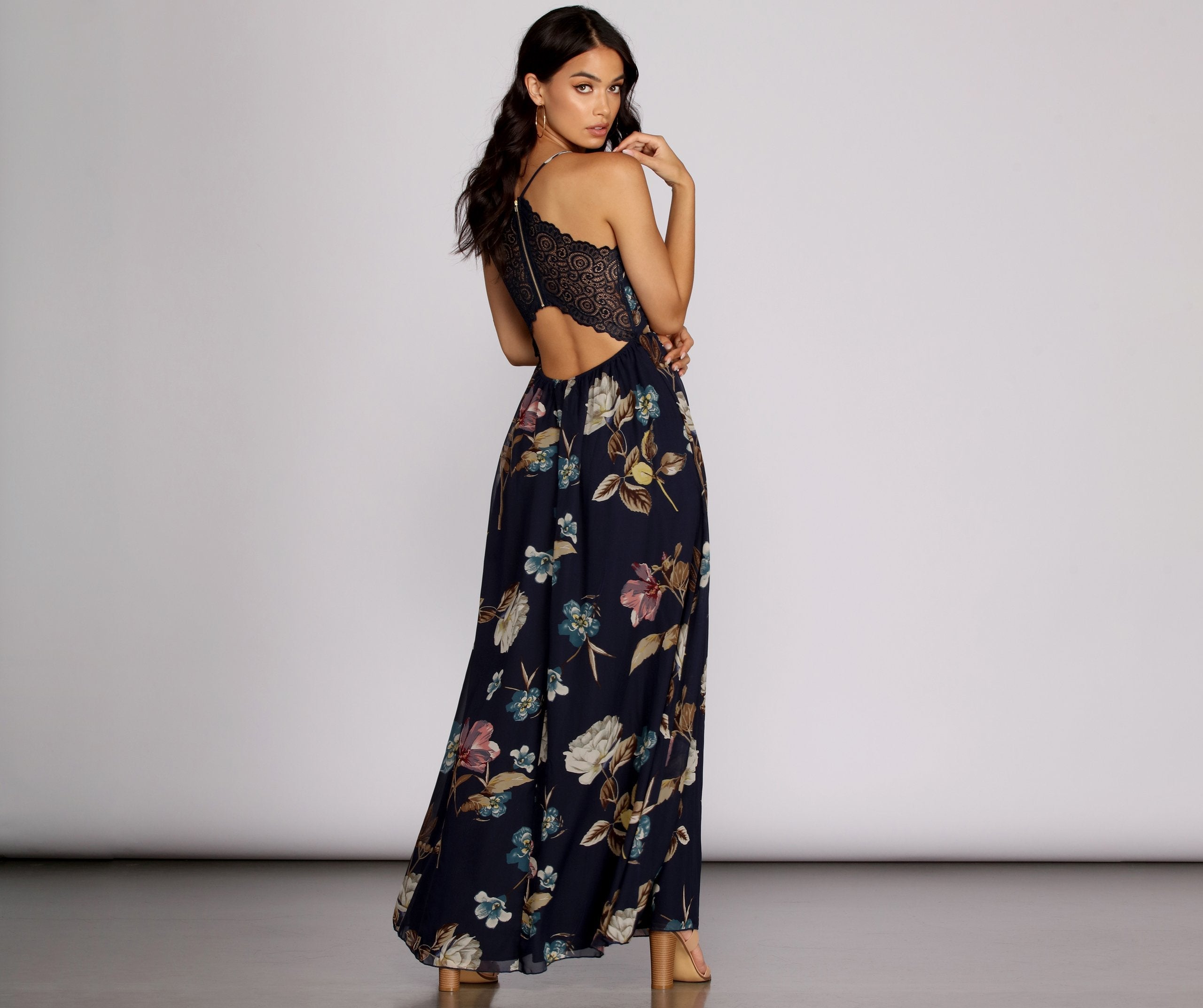 Flower Power Chiffon Maxi Dress - Lady Occasions