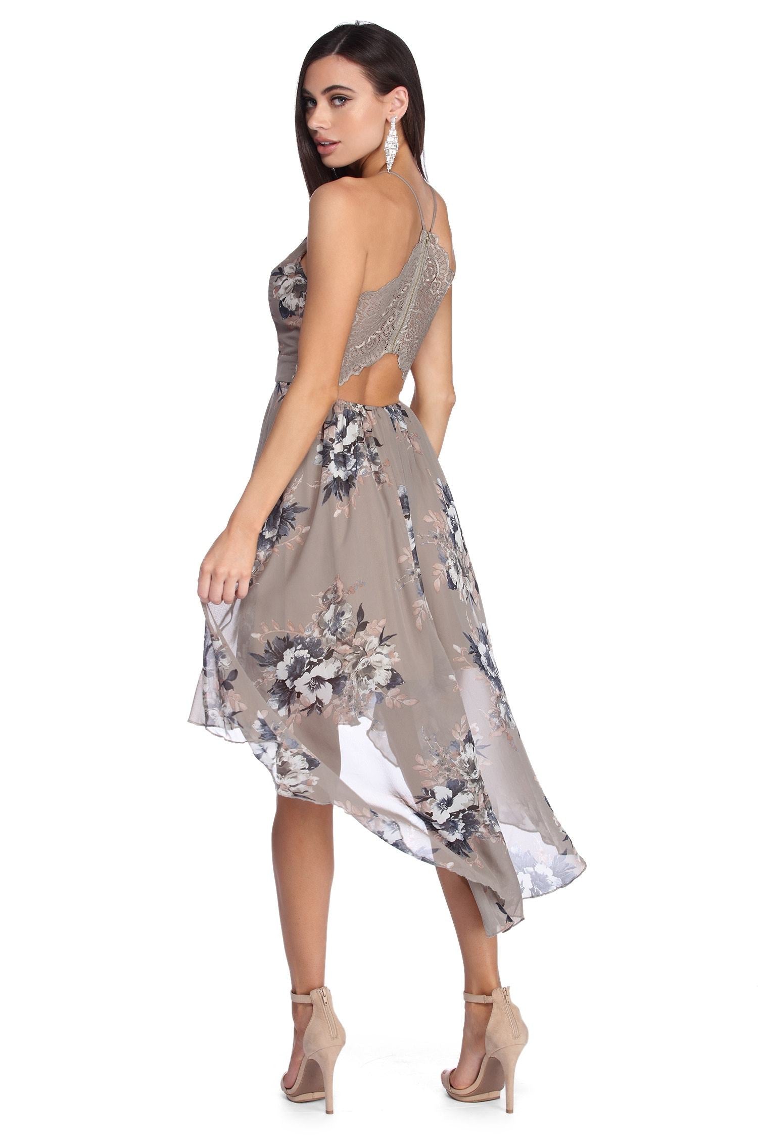 Chiffon Dreams Floral Skater Dress - Lady Occasions