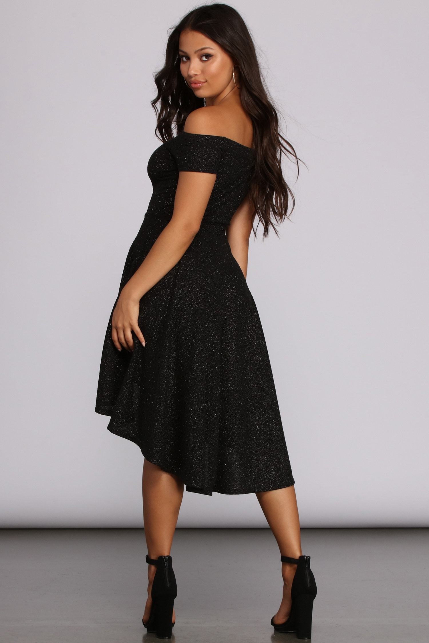 Total Twirl Glitter Skater Dress - Lady Occasions