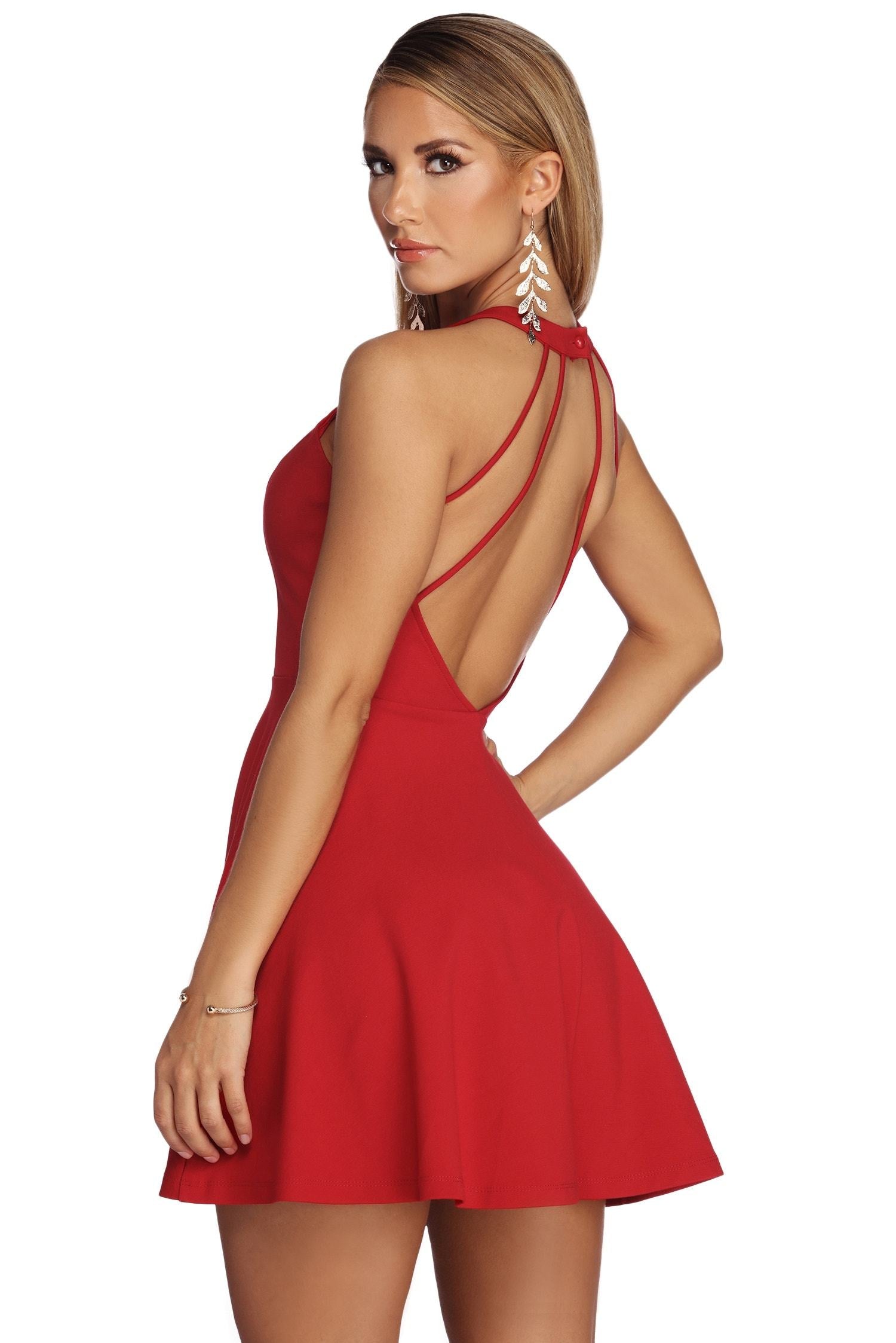 Babe In A Backless Skater Dress - Lady Occasions