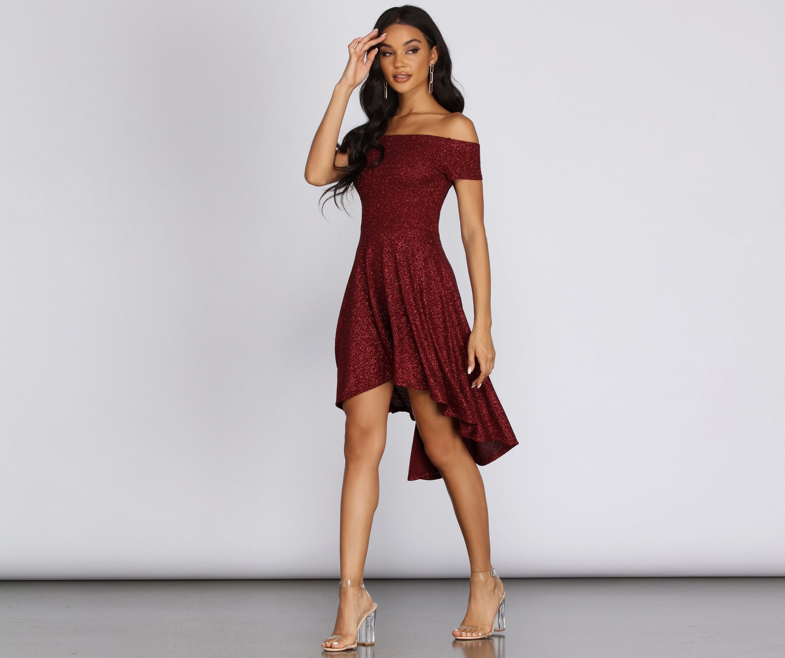 Total Twirl Glitter Skater Dress - Lady Occasions