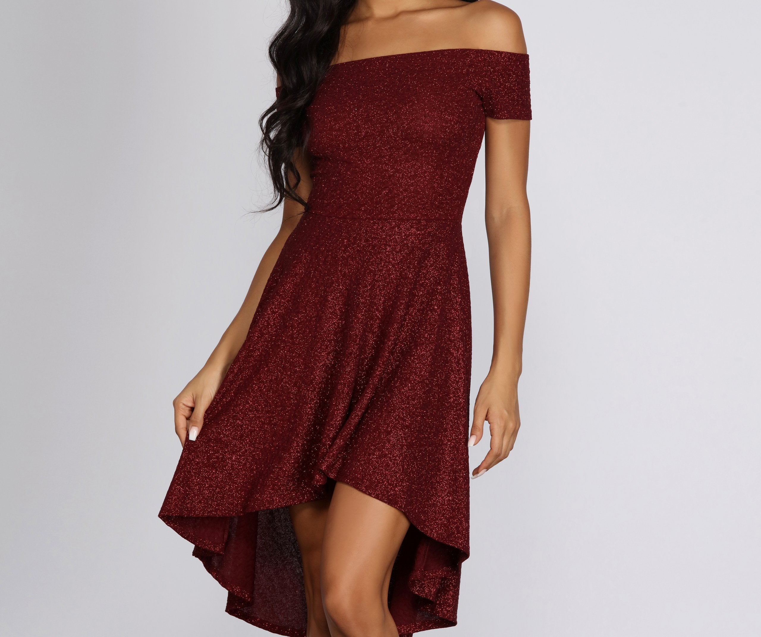 Total Twirl Glitter Skater Dress - Lady Occasions