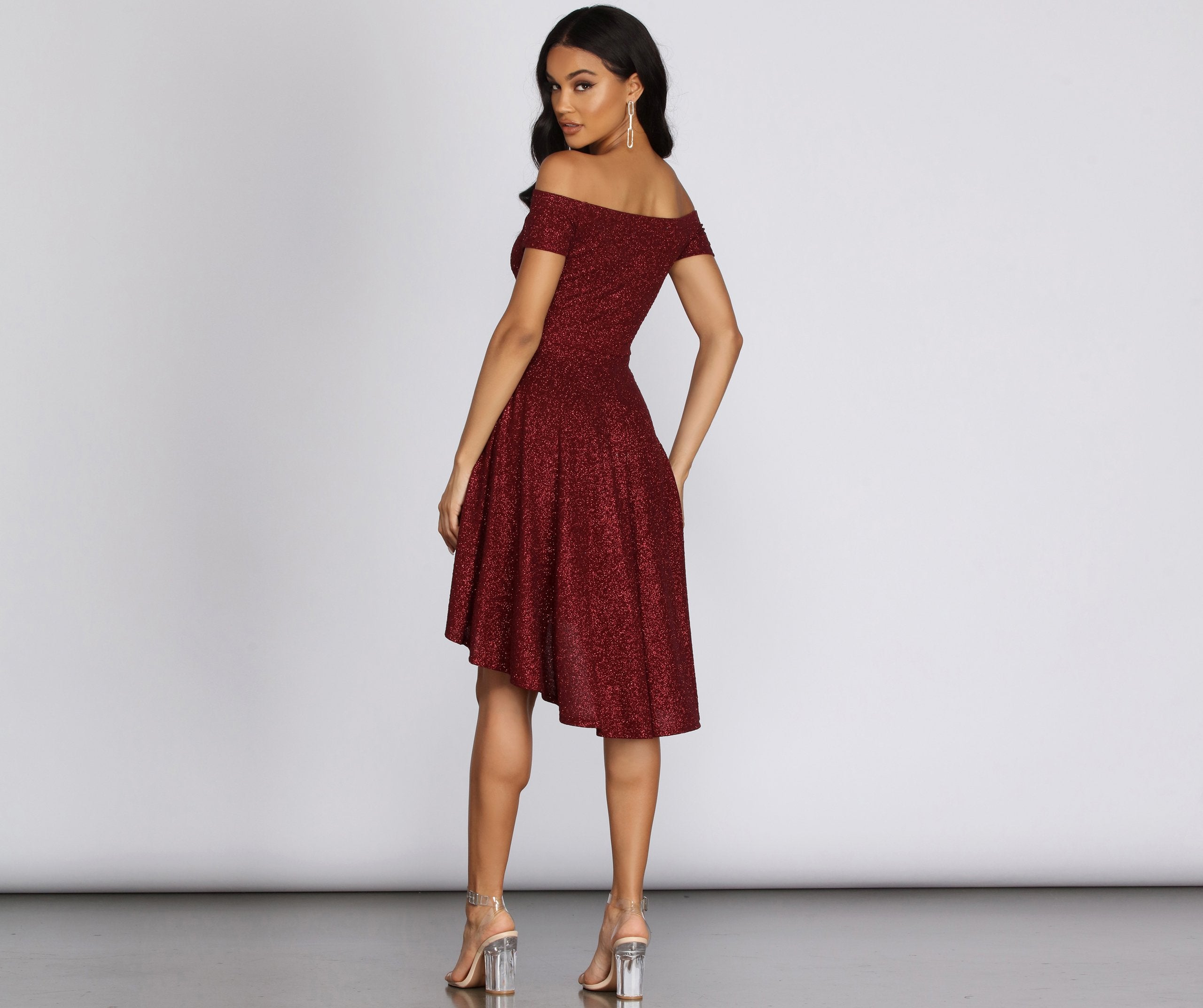 Total Twirl Glitter Skater Dress - Lady Occasions