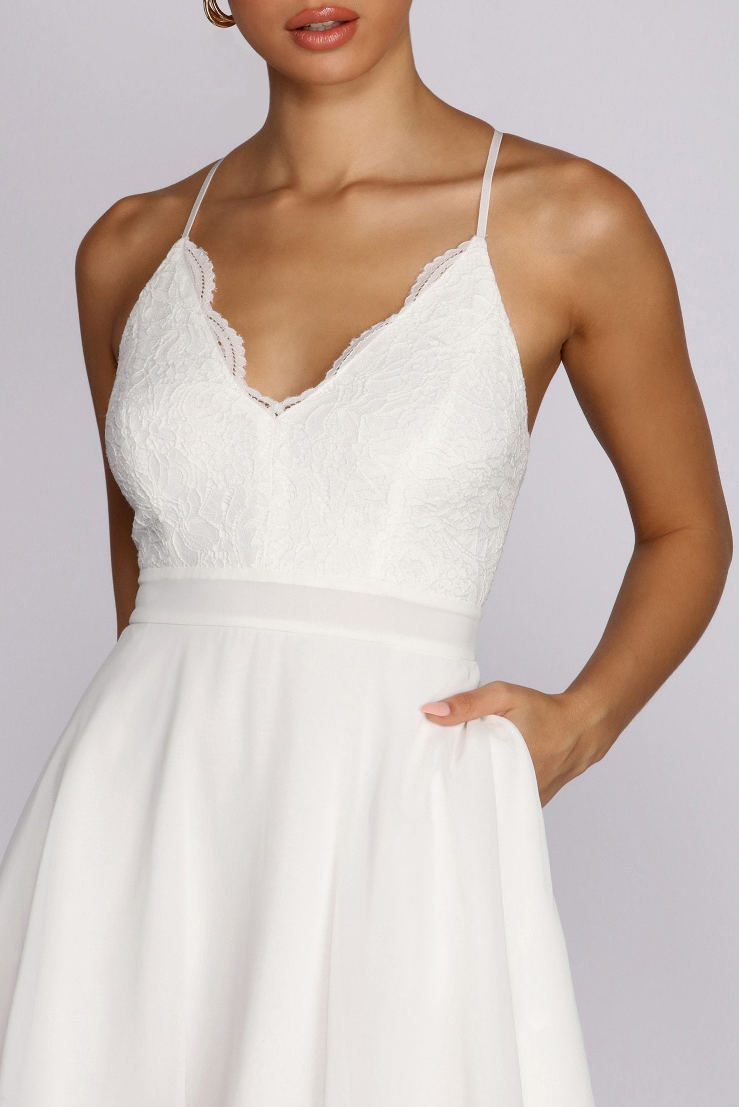 Lace Stunner Layered Skater Dress - Lady Occasions