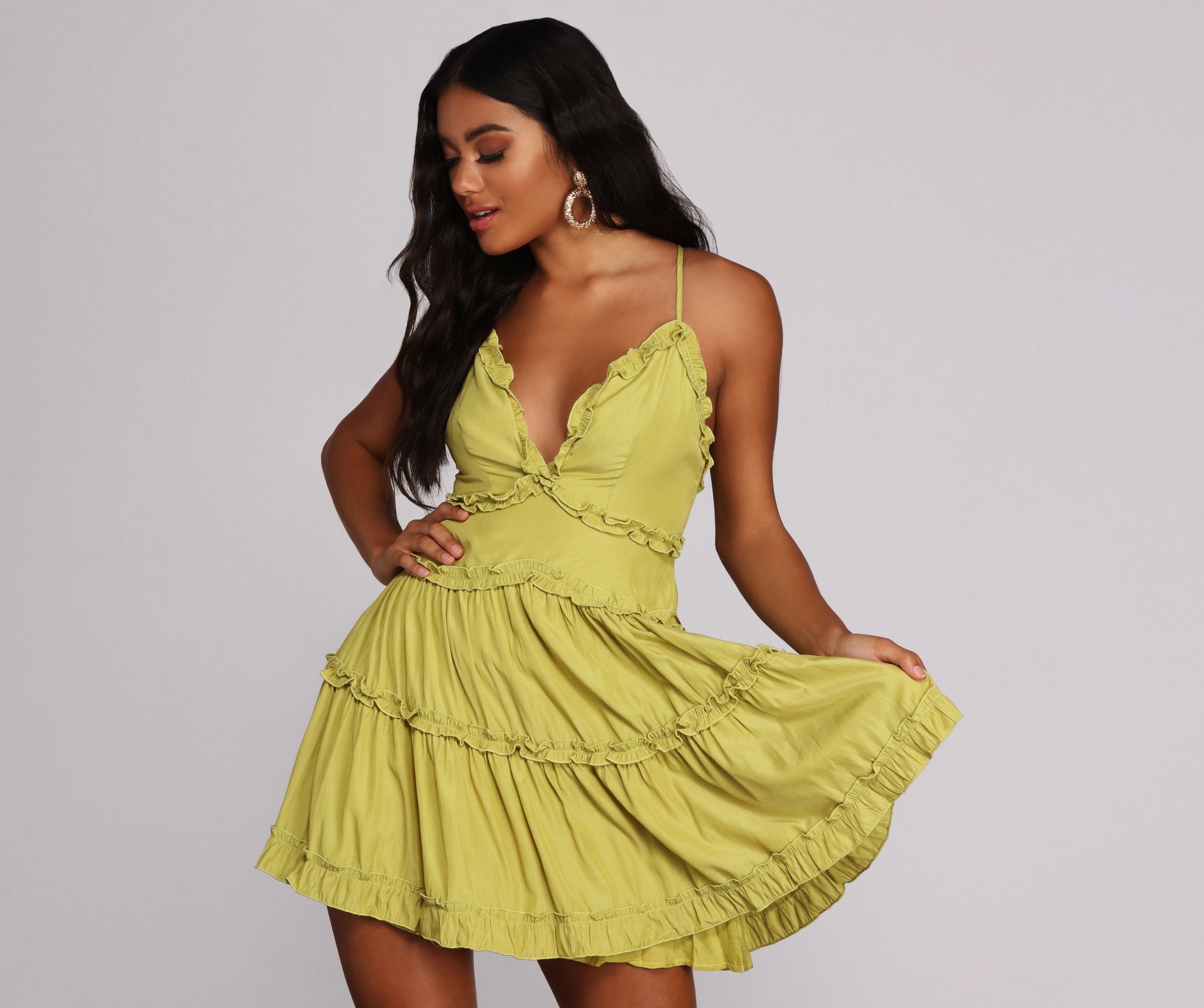 Ruffle Ride Skater Dress - Lady Occasions