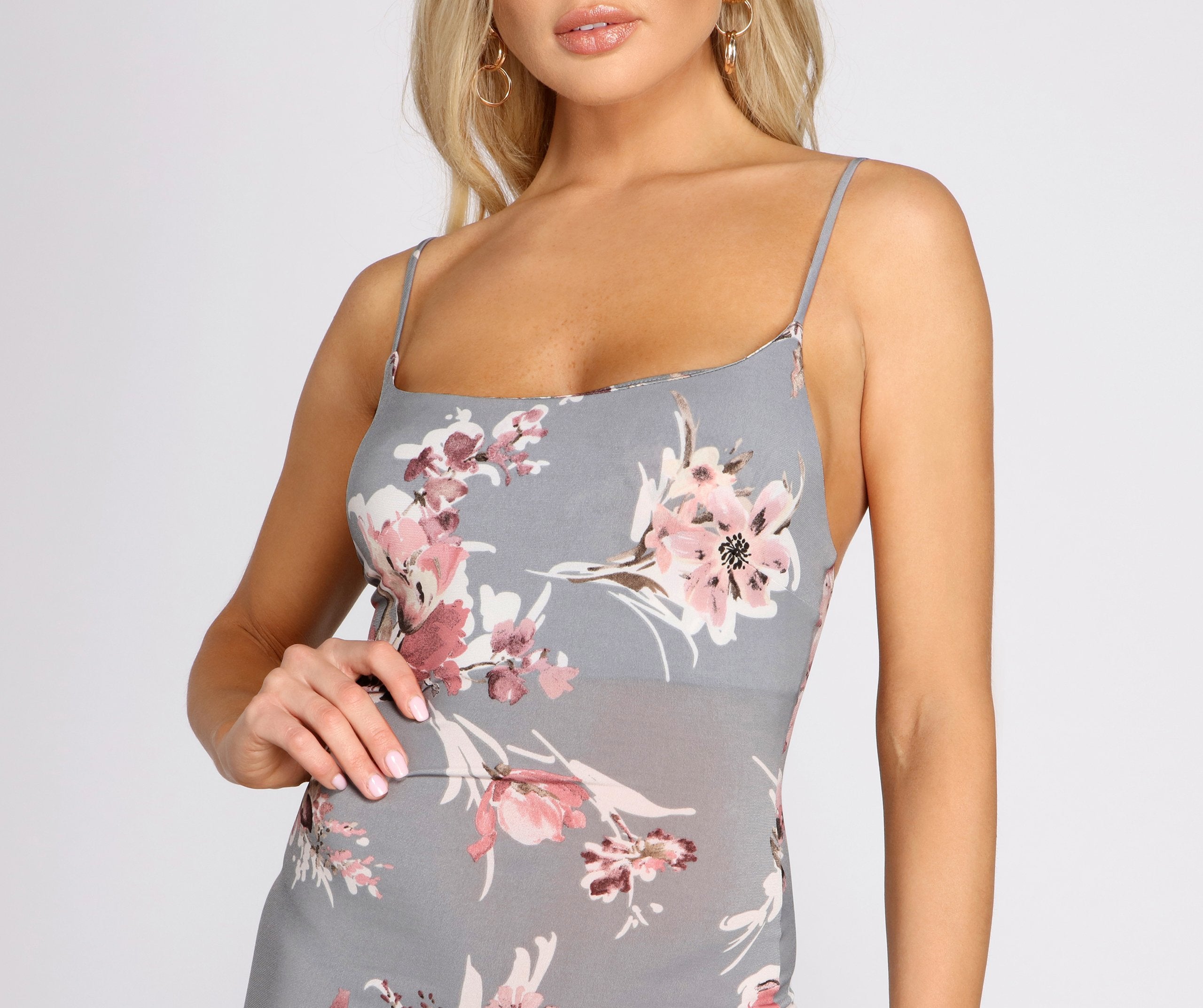 Fresh Blooms Side Slit Maxi Dress - Lady Occasions