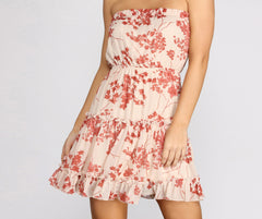 Flower Up Strapless Skater Dress - Lady Occasions