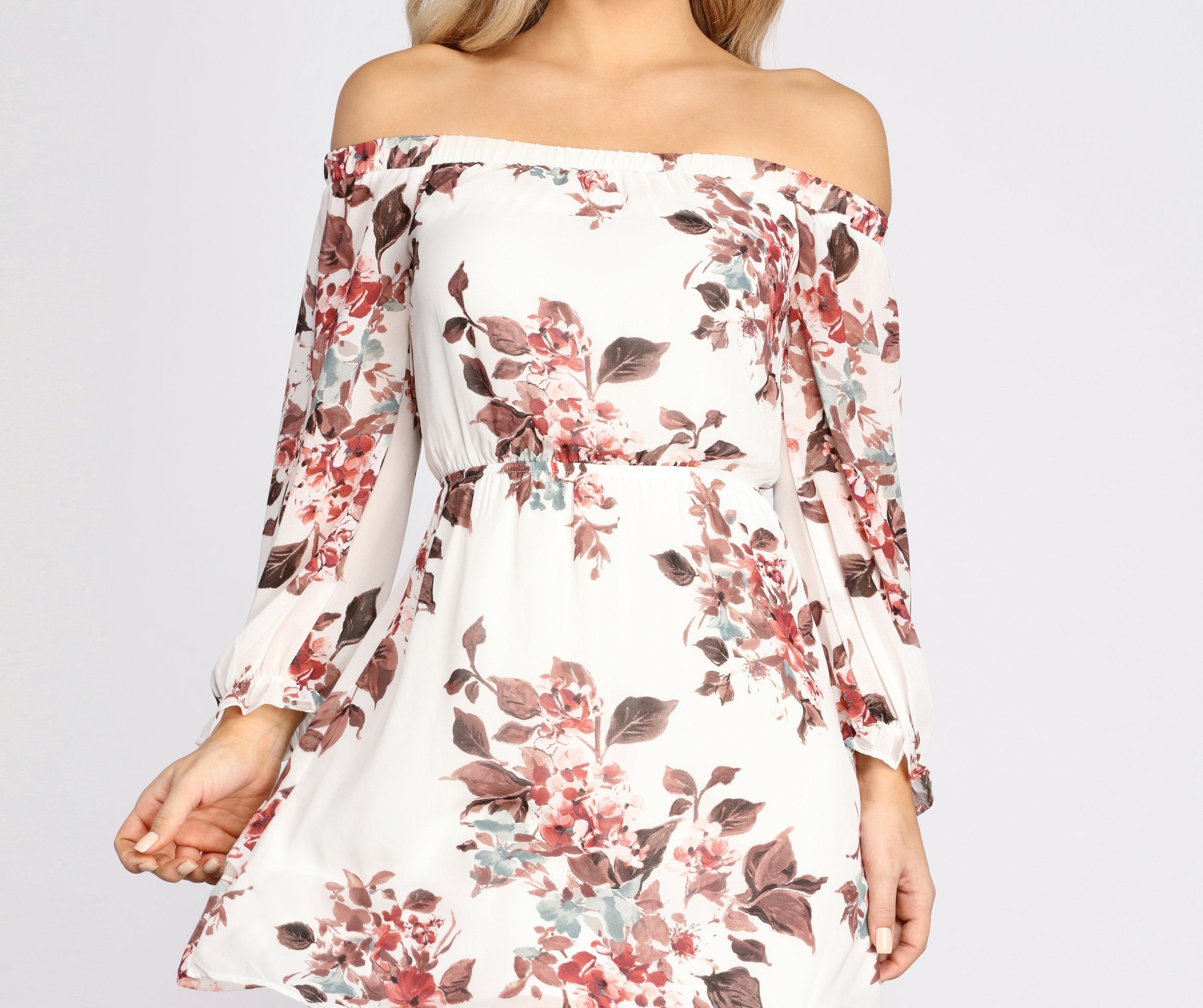 Fresh Start Floral Off Shoulder Dress - Lady Occasions