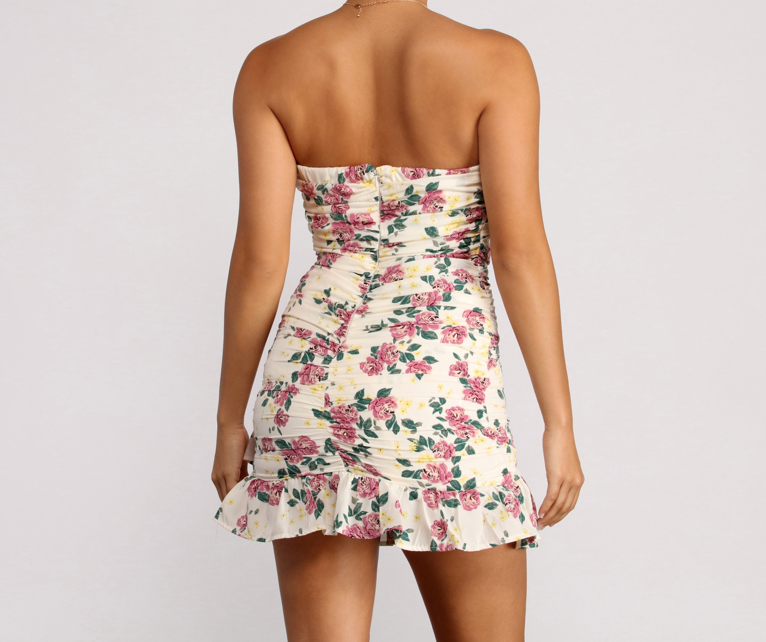 Floral Feels Ruffle Mini Dress - Lady Occasions