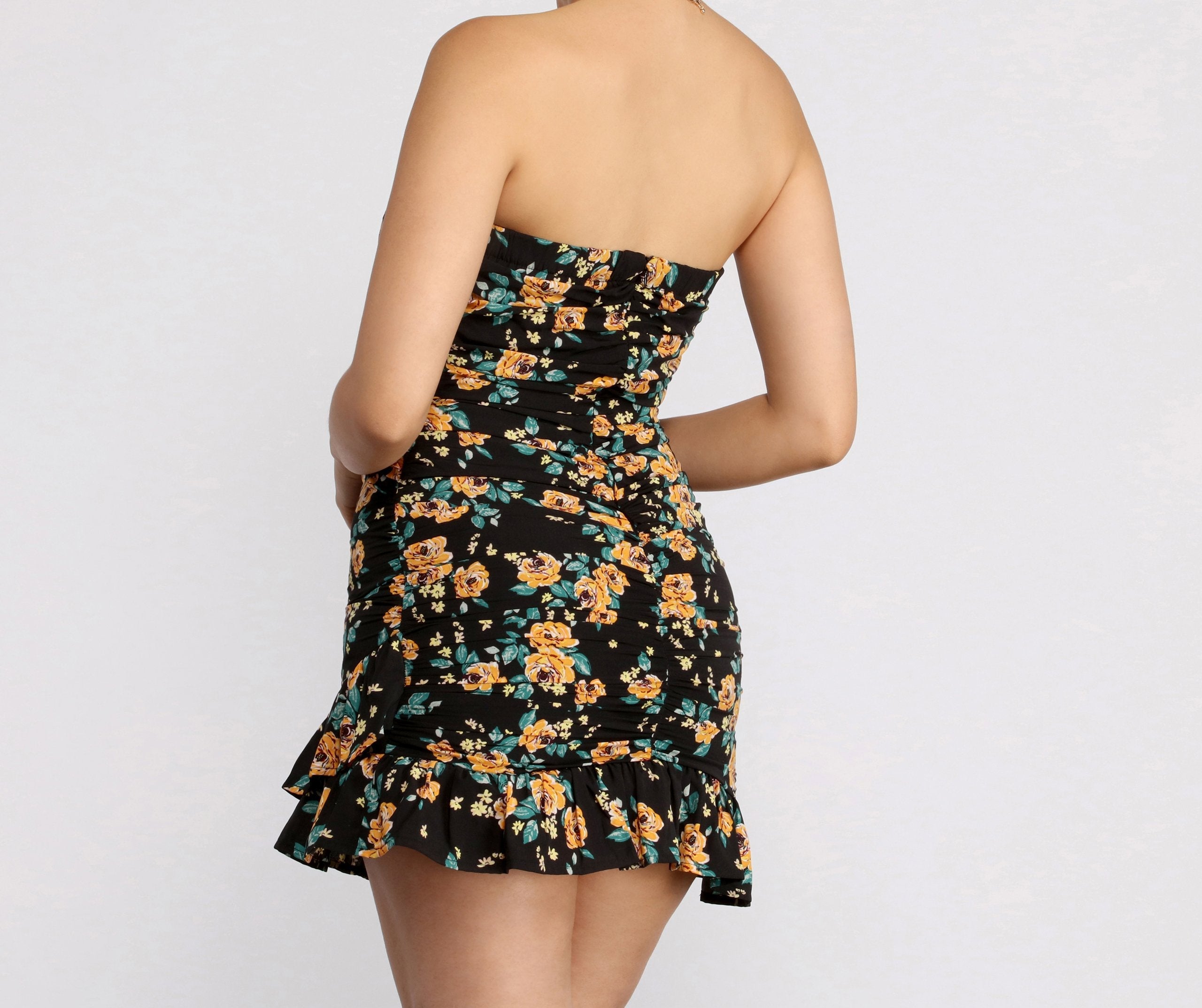 Floral Feels Ruffle Mini Dress - Lady Occasions