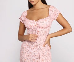 Sweet Florals Smocked Mini Dress - Lady Occasions