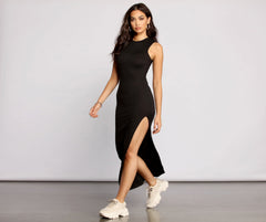Get Knit Right High Slit Maxi Dress - Lady Occasions