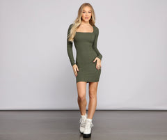 Keeping Knit Trendy Ribbed Mini Dress - Lady Occasions