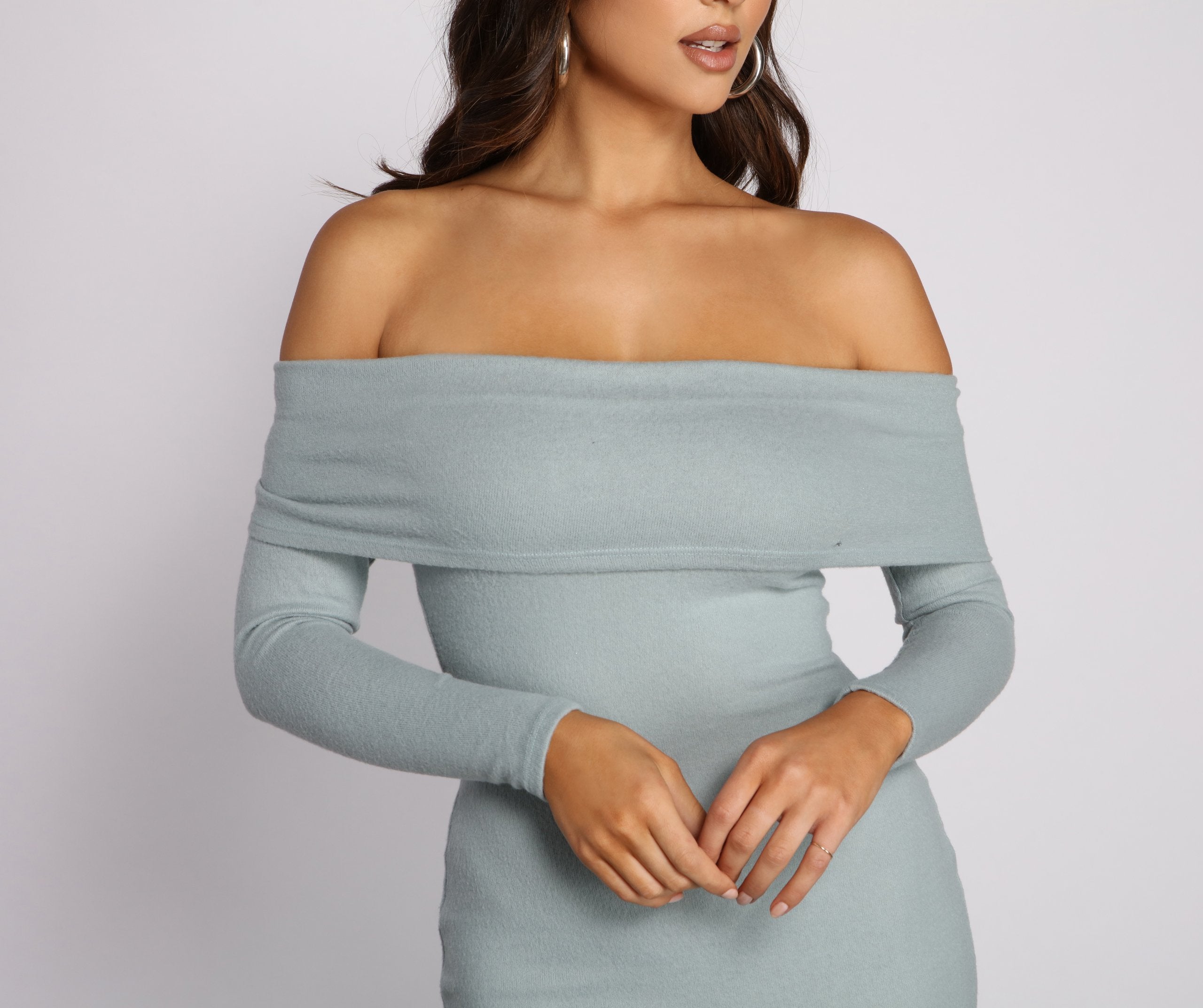 Keep It Chill Off The Shoulder Mini Dress - Lady Occasions