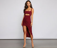 Keeping Knit Chic Cutout Midi Dress - Lady Occasions