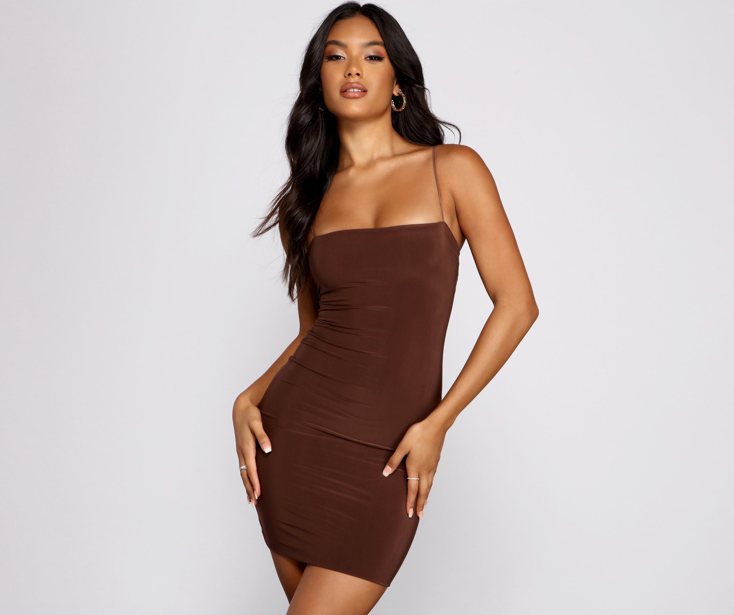 Best Life Square Neck Mini Dress - Lady Occasions