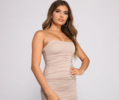 Casually Slay Square Neck Ruched Mini Dress - Lady Occasions