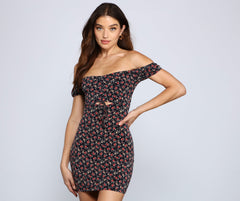 Floral Romance Ruched Mini Dress - Lady Occasions