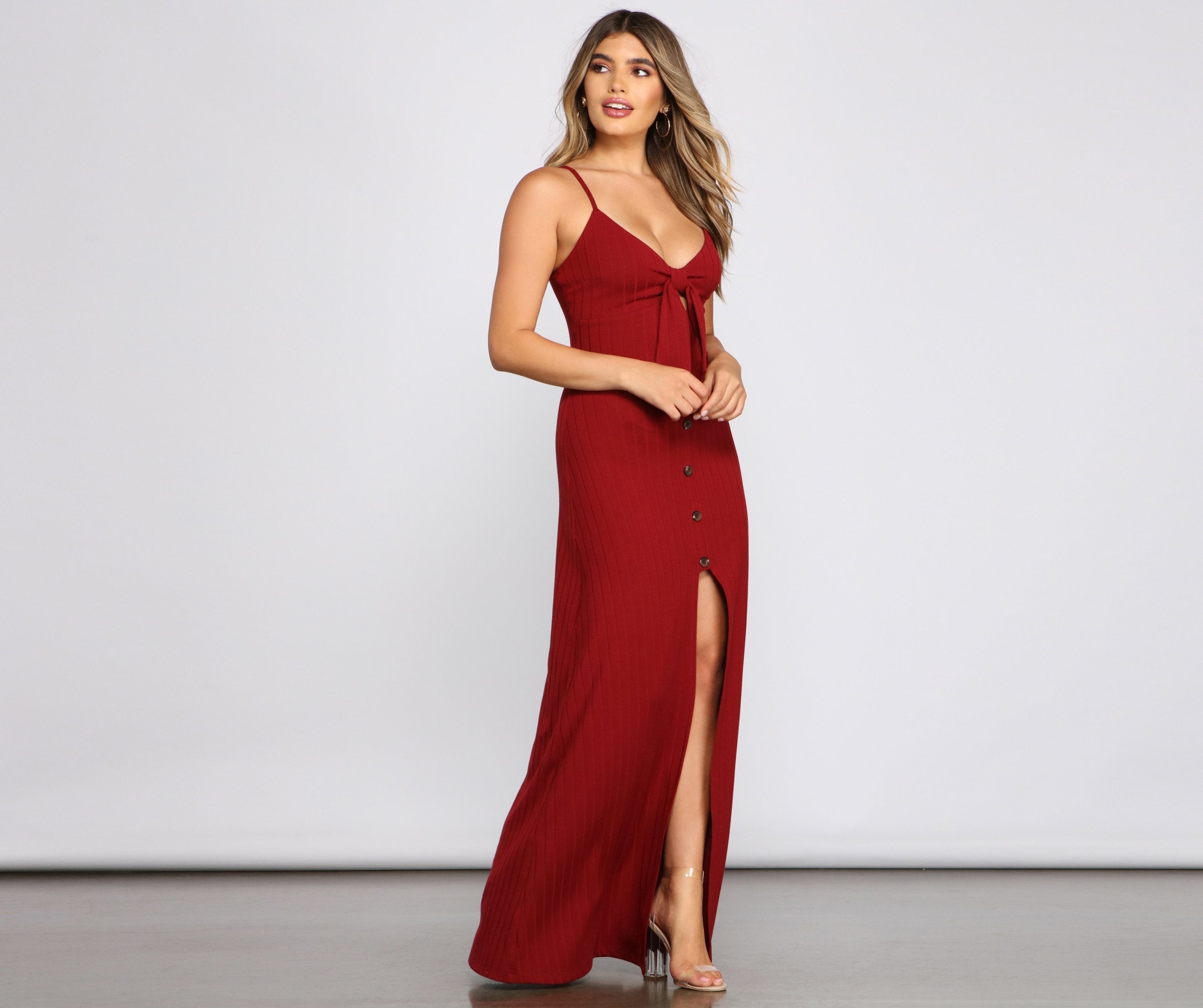 Effortless Style Tie-Front Maxi Dress - Lady Occasions