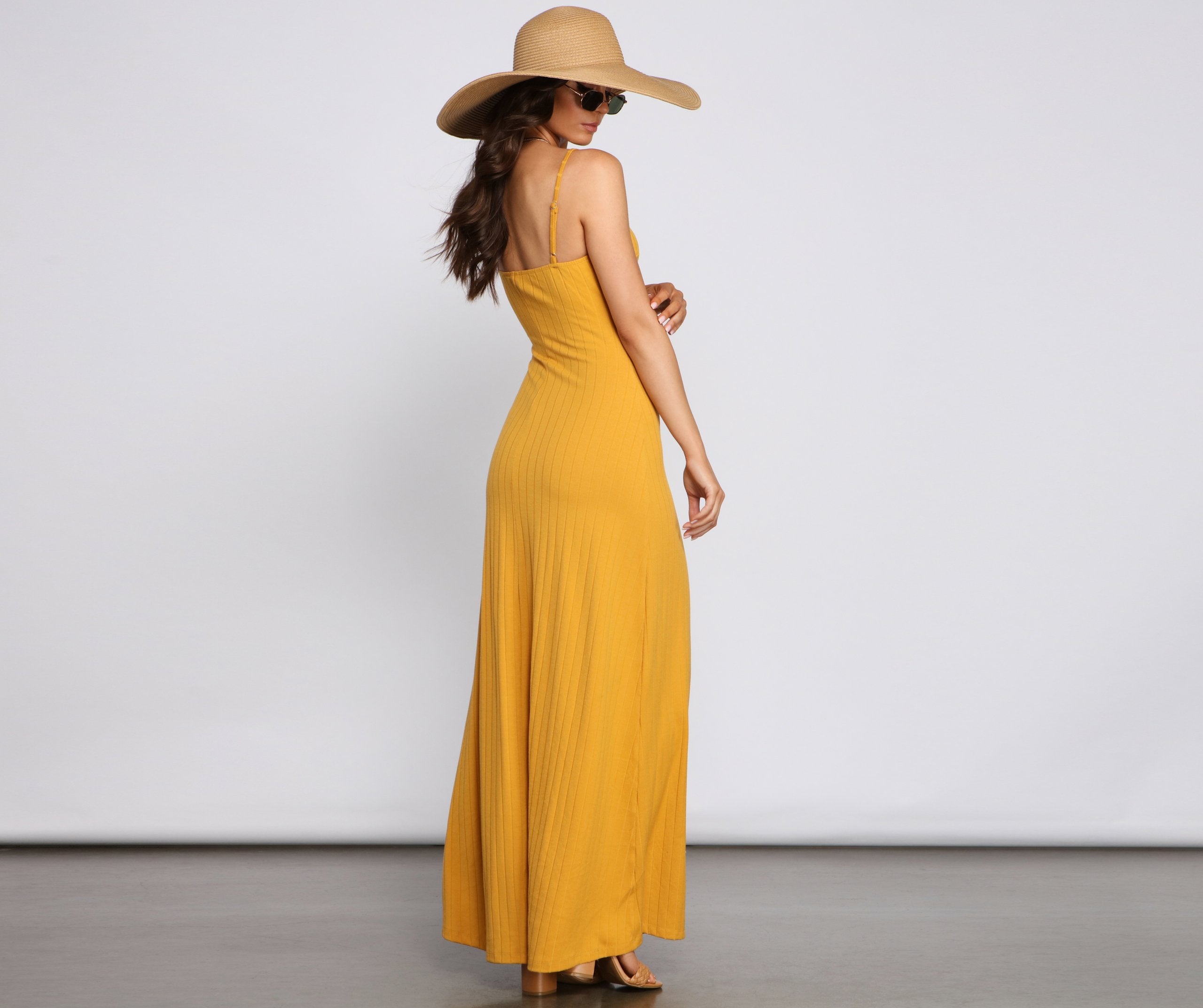 Casual Glam Ribbed Knit Maxi Dress - Lady Occasions
