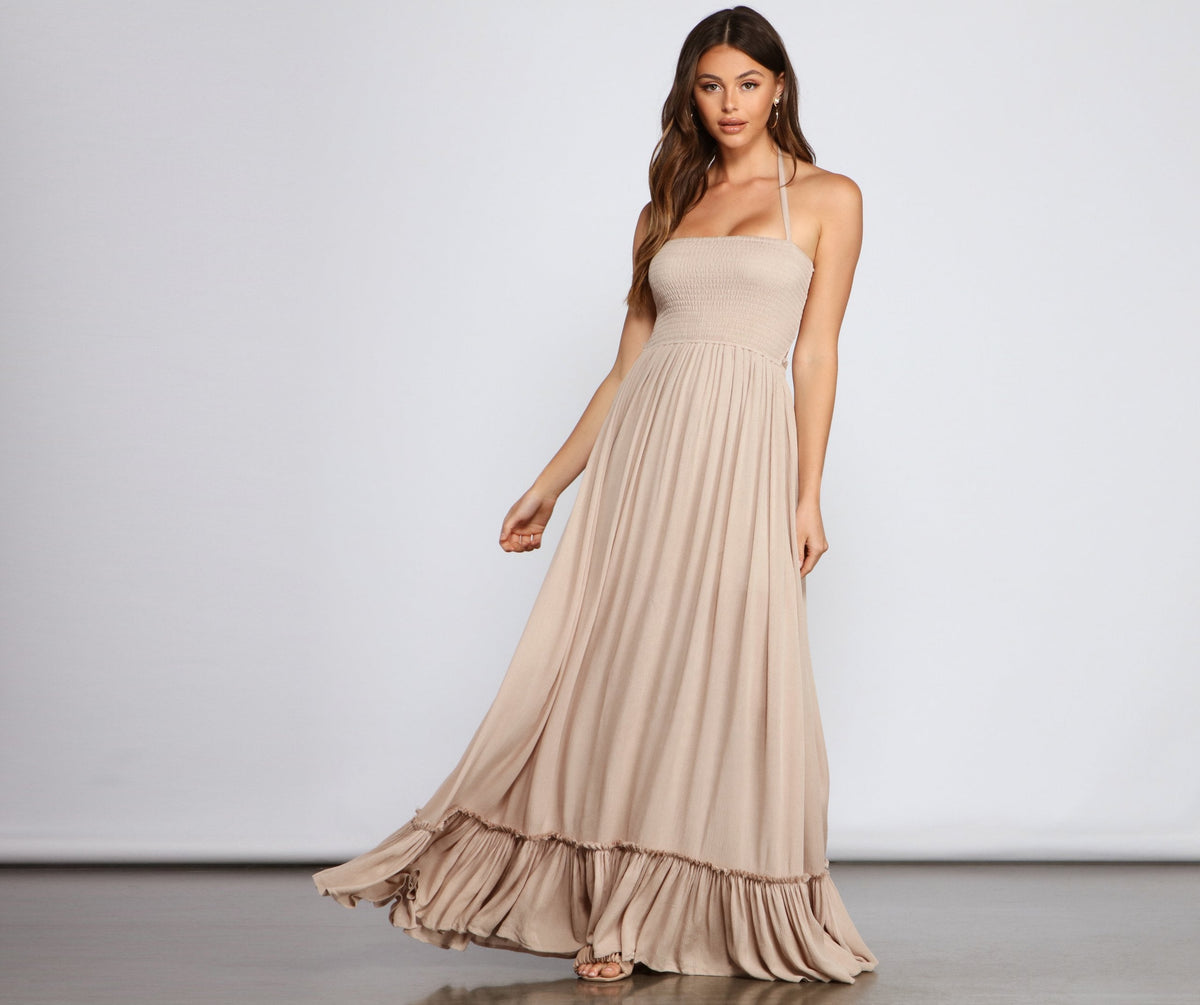 Go With The Flow Smocked Maxi Dress - Lady Occasions