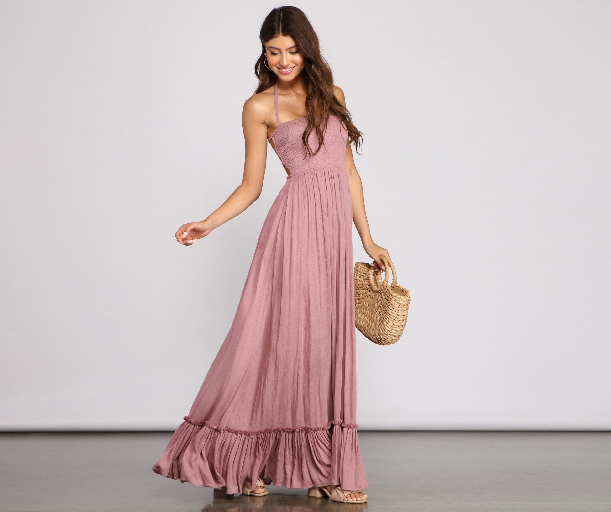 Go With The Flow Smocked Maxi Dress - Lady Occasions