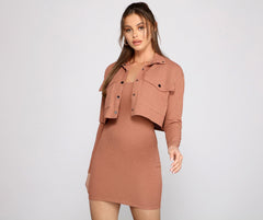 Casually Chic Ribbed Knit Mini Dress - Lady Occasions
