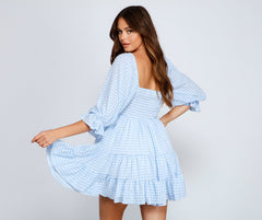 Girly Vibes Gingham Babydoll Dress - Lady Occasions
