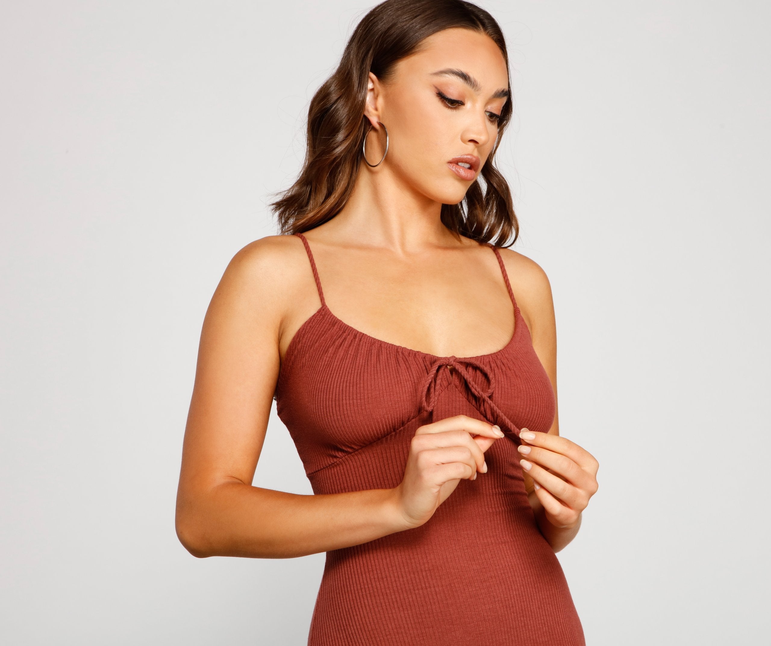 What's The Scoop Ribbed Knit Mini Dress - Lady Occasions