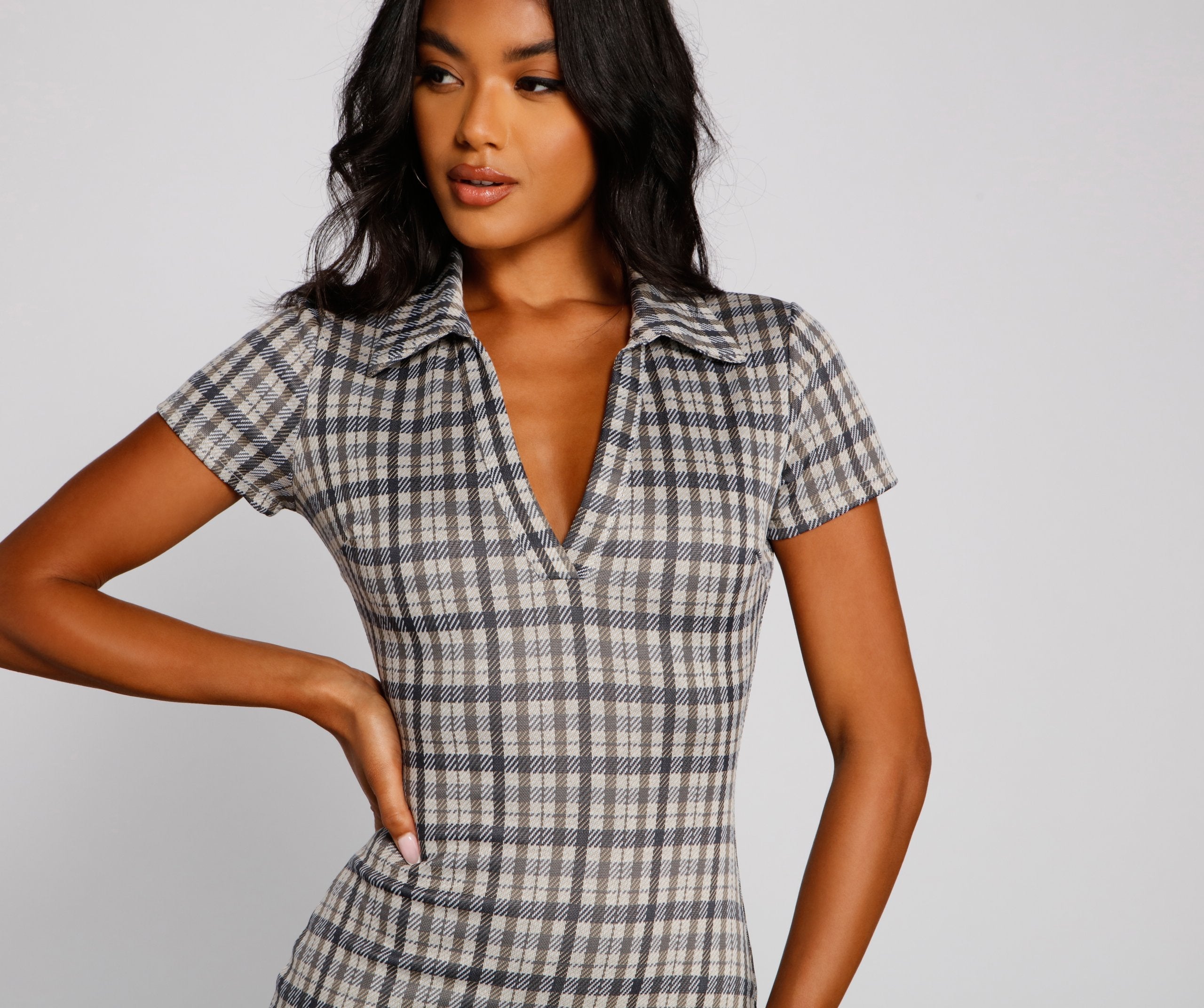 Preppy Trendsetter Plaid Mini Dress - Lady Occasions