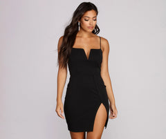 Only You V Cut Mini Dress - Lady Occasions
