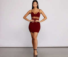 Go All Out Waist Cut Out Crepe Mini Dress - Lady Occasions